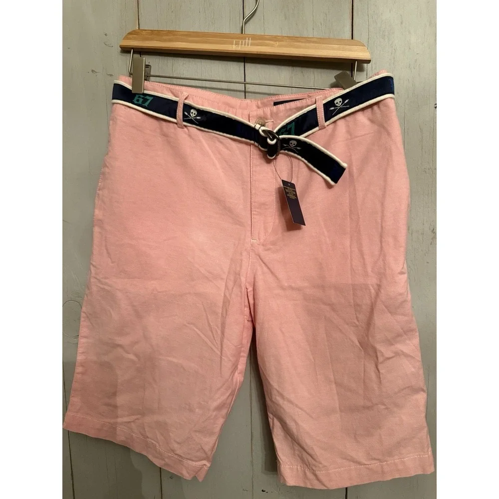 Polo Ralph Lauren 67 Belted Classic Pink Bedford Pony Shorts Boys Sz-20 New